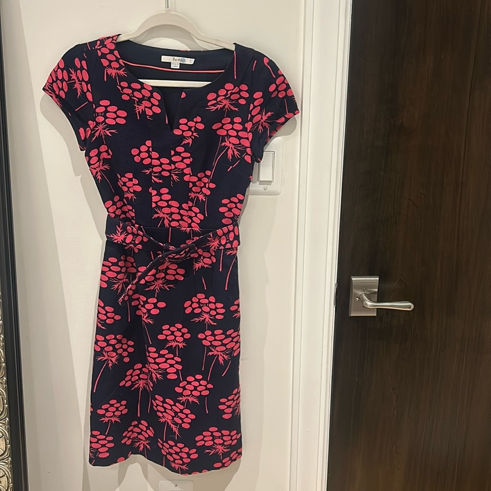 Boden blue and pink belted dress | size 2